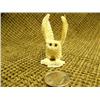 Image 5 : Lot of 2: ivory owl 2.25" and fossilized ivory owl mounted on fossilized ivory bark with red stone e