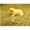 Image 6 : Lot of 2: Fossilized ivory walrus 1" and bone duck on bone base by Douglas V. 1.75" tall 4" wide (74