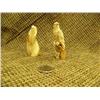 Image 1 : Lot of 2: Fossilized ivory eagle on fossilized walrus tooth by L.i.j.w. 2.75" tall and fossilized iv