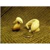 Image 1 : Lot of 2: Fossilized ivory mounted on fossilized ivory 1.25" and ivory whale mounted on fossilized t