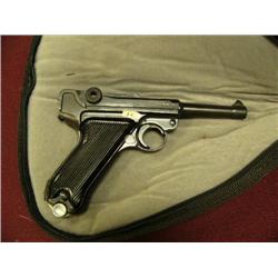 Hand gun - Krieghoff 9mm Para. Cal., 4 in. barrel, approx. 9,000 mfg., 4 digit chamber date- serial 