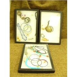 Lot of 3: frames of costume jewelry (2)