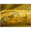 Image 2 : 21" Mammoth ivory bark scrimshawed by Ralph M . Kowchee of Eskimo hunter harpooning a whale, bear an