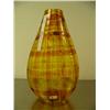 Image 1 : 14.5" Murano glass vase "Eros Yellow Squares Tartan Vase" signed and numbered 13/30 by R.Eros (154)