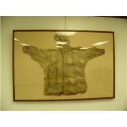 Seal gut rain coat framed - frame size 41.5"x61.5" circa 1910 (3)