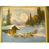 Image 2 : Henne framed - Cabin in the Wrangell's with dog team 16"x20" (3)