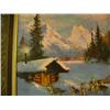 Image 4 : Henne framed - Cabin in the Wrangell's with dog team 16"x20" (3)