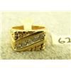 Image 2 : Men's 14K gold ring with 5 diamonds (3)