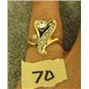 Image 1 : 14k gold ring with approx.. 1/3K center stone and approx. 10 smaller diamonds (3)