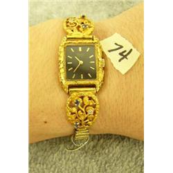 Lady's Seiko nuggeted watch with diamonds and sapphires (3)