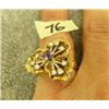 Image 1 : 14k gold lady's ring with 9 diamonds and amethyst (3)