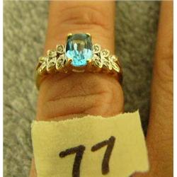 topaz and 14k gold lady's ring with diamond chips (3)