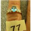 Image 1 : topaz and 14k gold lady's ring with diamond chips (3)
