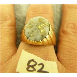 18k gold men's ring with white quartz and gold (3)