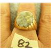 Image 1 : 18k gold men's ring with white quartz and gold (3)