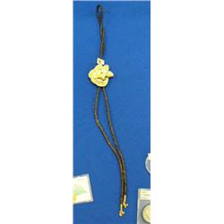 Fabulous Alaskan gold nugget bolo tie with huge natural Alaska gold nugget mounted on 14k gold backi