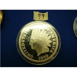 3 oz. silver round in the shape of an Indian head penny  (3)