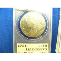 1833 Capped bust 1/2 dollar graded AU55 (3)