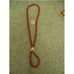 CHOICE on 4 strands of trade beads: red heart- 25" long (3)
