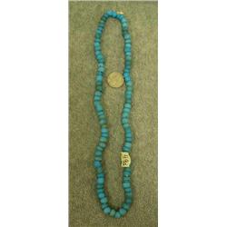 CHOICE on 2 strands of blue trade beads- 22" long (3)