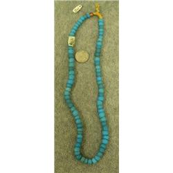 CHOICE on 2 strands of blue trade beads- 22" long (3)