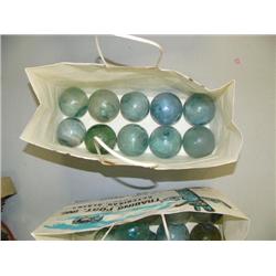 CHOICE on 3: 10 old glass floats collected in 1960's some extremely rare- blue and green(2)