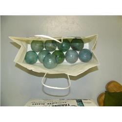 CHOICE on 3: 10 old glass floats collected in 1960's some extremely rare- blue and green(2)