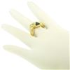 Image 6 : 18k Yellow Gold 1.04 ctw Trillion Sapphire & Baguette Diamond Ribbed Cocktail Ri