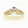 Image 6 : 14k TT Gold 1.18 ctw Pink Sapphire Solitaire Round Diamond Channel Engagement Ri