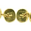 Image 7 : Manfredi 18k Yellow Gold Cabochon Green Chrysoprase & Diamond Men's Cuff Links