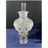 Image 1 : Vintage Blue and White Art Glass Oil Lamp 24H