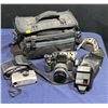 Image 1 : Pair of Pentax Film Cameras with Case and Extras