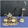 Image 1 : Antique Silver Plated Set Tea Service plus Bell