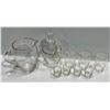 Image 1 : Gold Rimmed Glass Decanter Set with Wine Pitcher - Highball & Shot Glasses