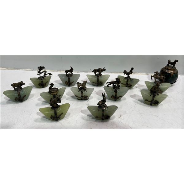 Collection Of Miniature Jade And Silver Chinese Zodiac Figures collection-of-miniature-jade-and-silver-chinese-zodiac-figures