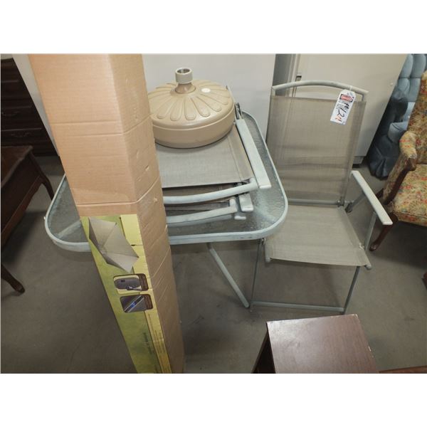 Patio Table w/ 4 Chairs & Umbrella