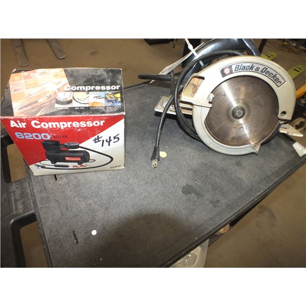 Black & Decker Circular Saw & Small Air Compressor
