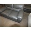 Image 2 : 2pc Grey Leather Air Sofa & Loveseat
