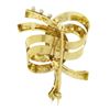 Image 3 : Vintage 18K Gold Sapphire Hand Engraved Textured Intertwined Ribbon Pin Brooch