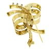 Image 4 : Vintage 18K Gold Sapphire Hand Engraved Textured Intertwined Ribbon Pin Brooch