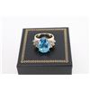 Image 3 : Classic ladies Topaz & Diamond Ring