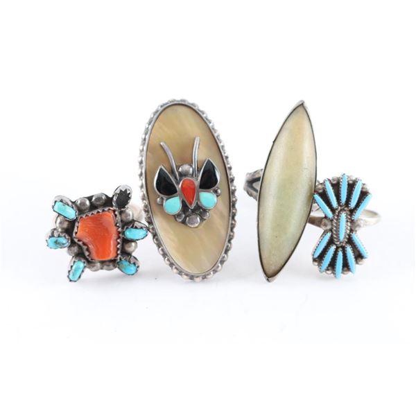 Collection of 4 Native American Rings