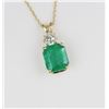 Image 2 : Alluring Emerald and Diamond Pendant