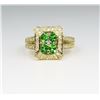 Image 1 : Gorgeous Tsavorite Garnet and Diamond Ring