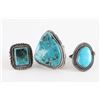 Image 1 : Lot of 3 Navajo Turquoise Rings