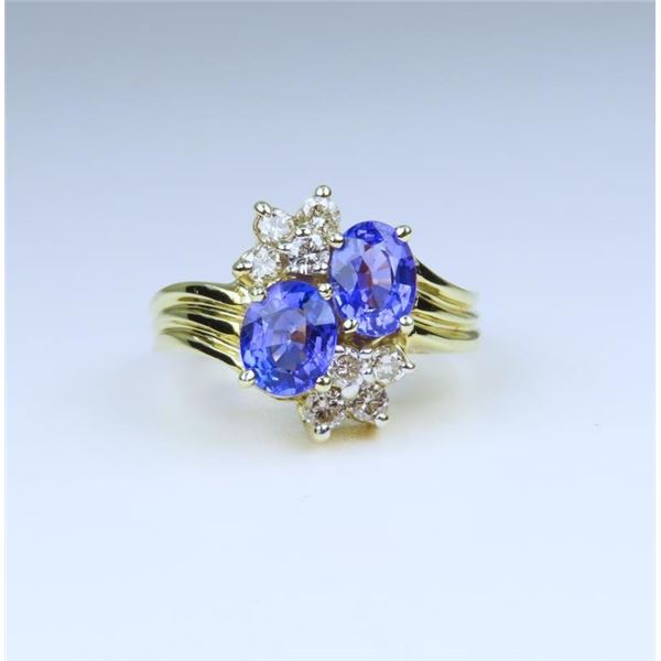 Stunning Tanzanite and Diamond Ring
