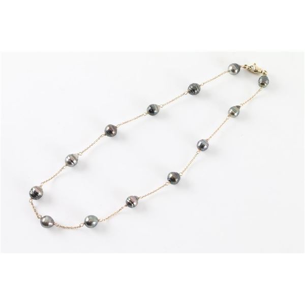 Vintage Black Pearl Necklace