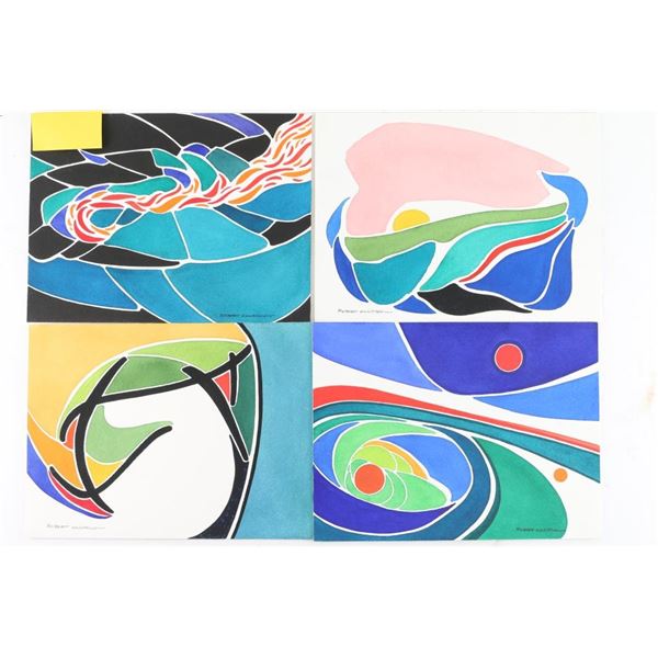 Lot of 4 Abstract Watercolors