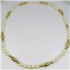 Image 2 : Wonderful Pearl and Gold Bead Necklace