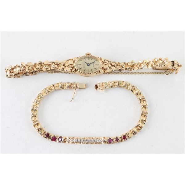 Ladies Gold Bracelet and Watch